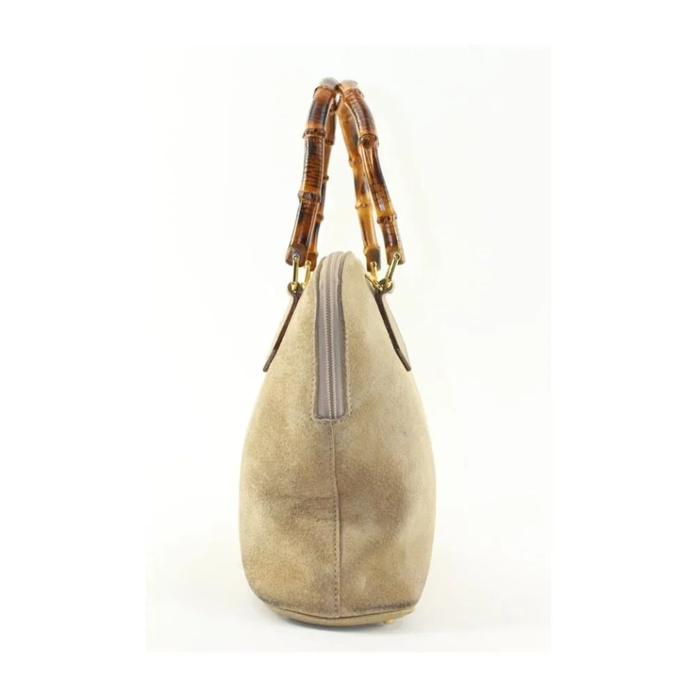 GUCCI Beige Suede Bamboo Dome 1GK1226K